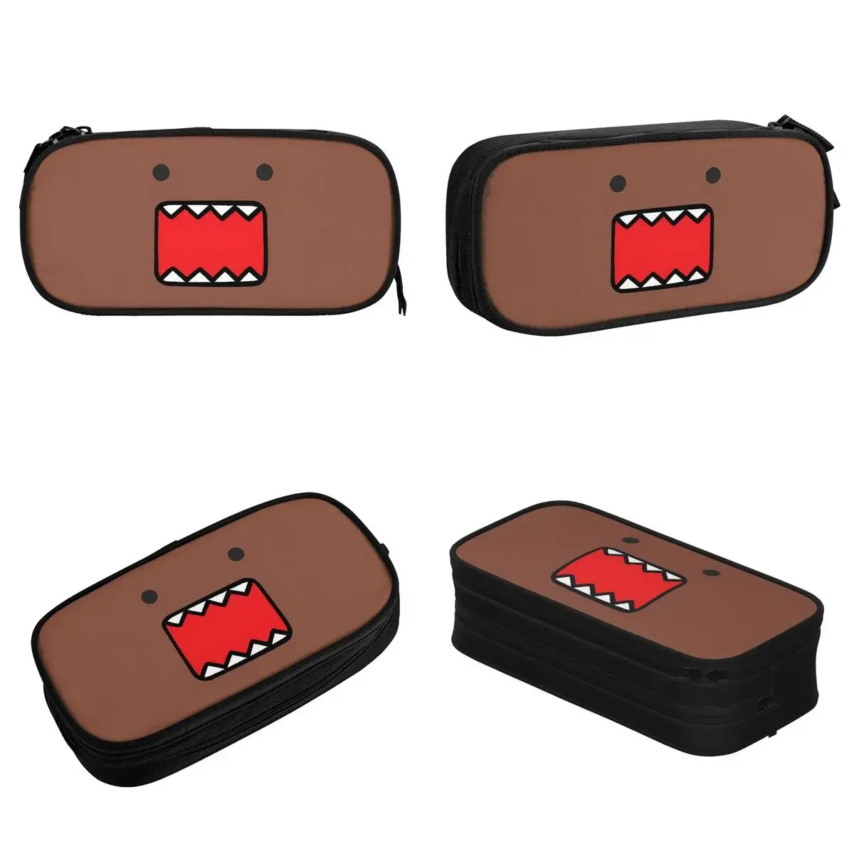 Kawaii Japanese Doll Pencil Cases Domo Kun Pen Box Bag Girl Boy Large Storage Office Zipper Pencilcases