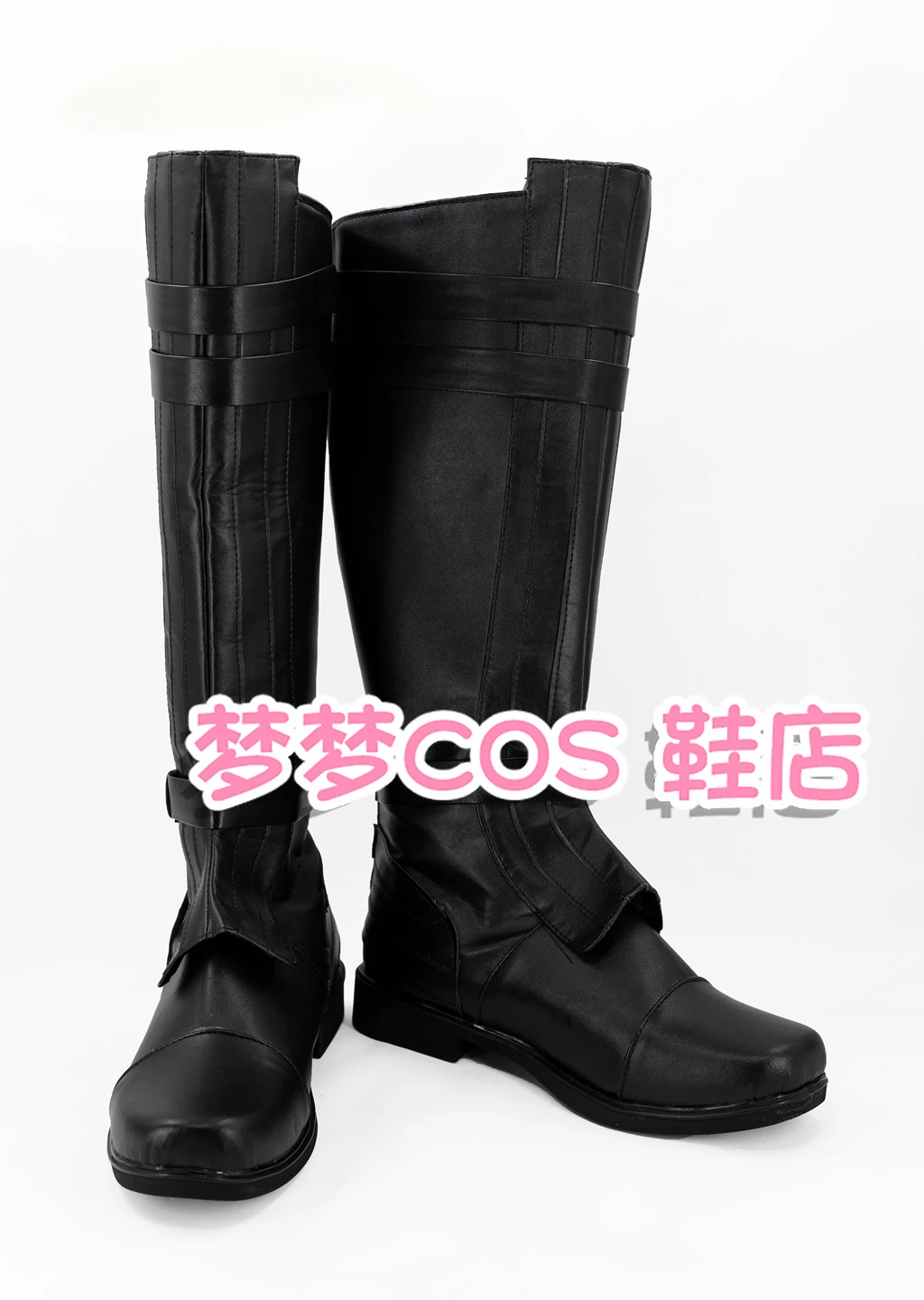 Wars Cosplay Anakin Skywalker Cosplay Pu Laarzen Hoge Hak Zwarte Schoenen Halloween Cosplay Prop Voor Volwassen Mannen