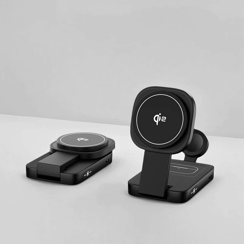 

15W Magnetic Wireless Charger 3 In 1 QI2 Foldable Charging Station For Magsafe iPhone 16 15 14 13 12 Apple Watch 9 8 7 AirPods