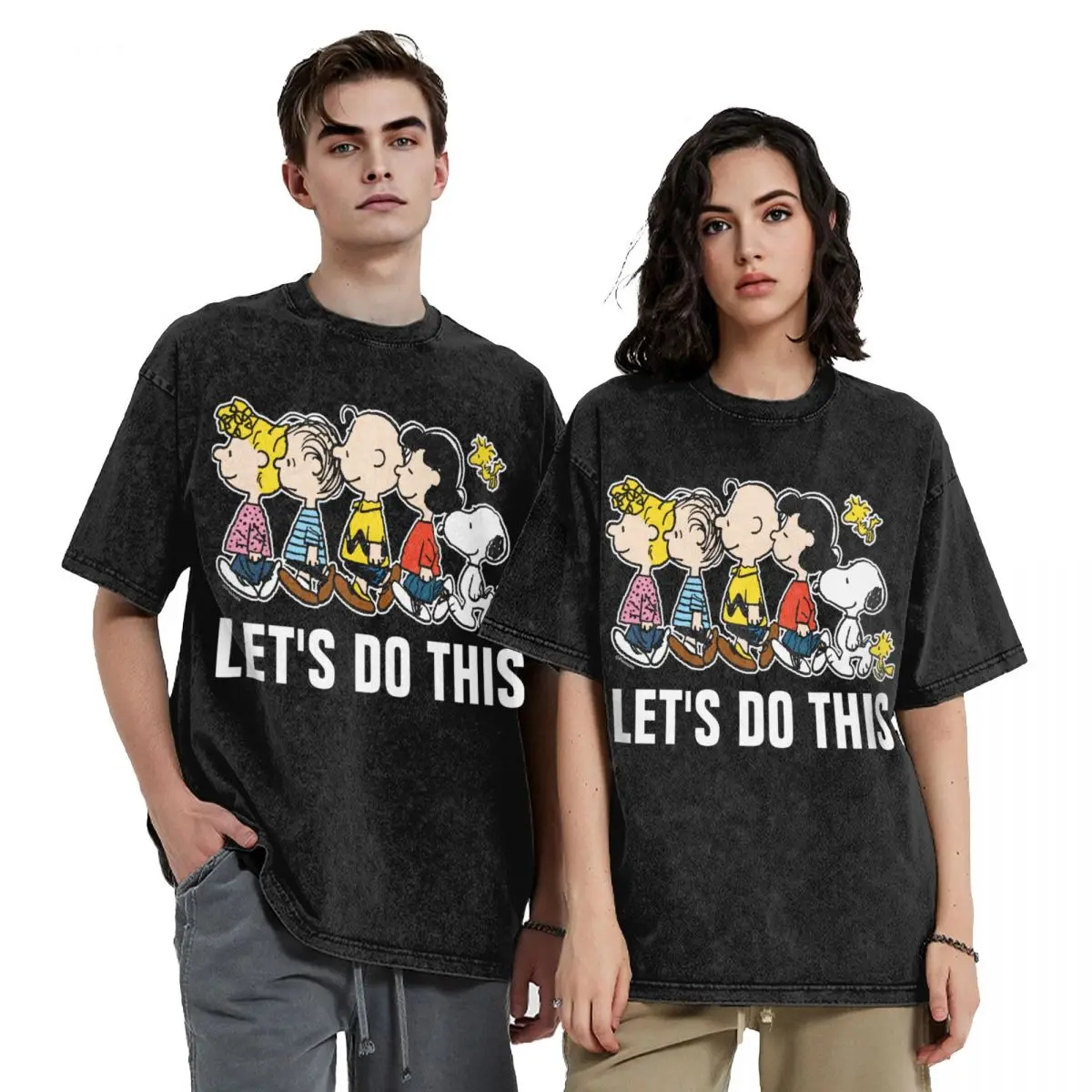 Women Men Comic Peanuts The Gang Snoopy Shirt Summer Cartoon Woodstock Charlie Brown Harajuku T-Shirts New Arrival