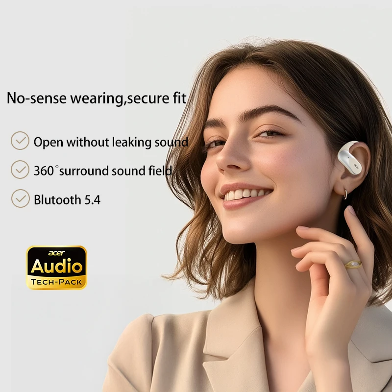 سماعات أذن لاسلكية مفتوحة الأذن من Acer OHR-517 عالية الدقة مع سماعات LDAC OWS معززة بلوتوث 5.4 سماعات أذن رياضية بخطاف الأذن 48 ساعة #5