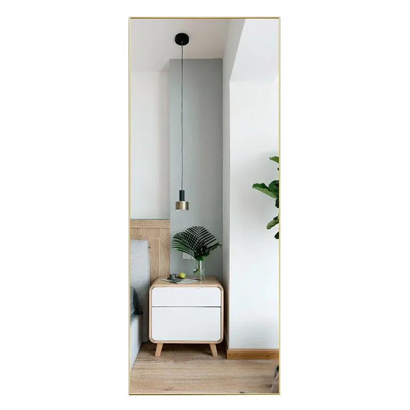

Aluminum frame full-length mirror, wall-mounted full-body floor mirror