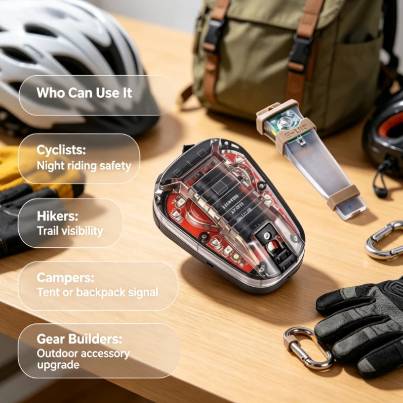 Third Gen Ladybug Waterproof Signal Light, Stroboscopic Identification Lamp Outdoor Helmet Mount Portable Light Accessory