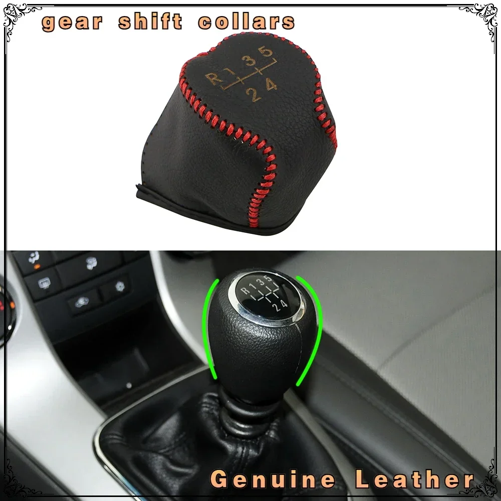 AT MT Gear Shift Collars for Chevrolet Cruze 2009 2010 2011 2012 2013 2014 Leather Gear Head Shift Knob Cover Car Styling