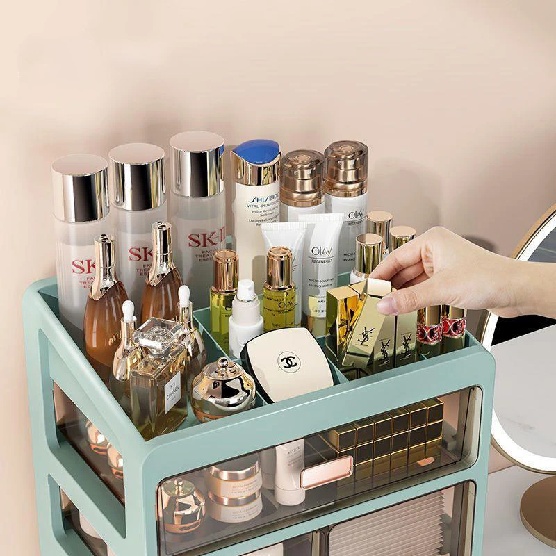 39CM Height Makeup Organizer Large Cosmetic Box Vanity Organizer Jewelry Container Make Up Case Brush Holder Lipstick Skincare