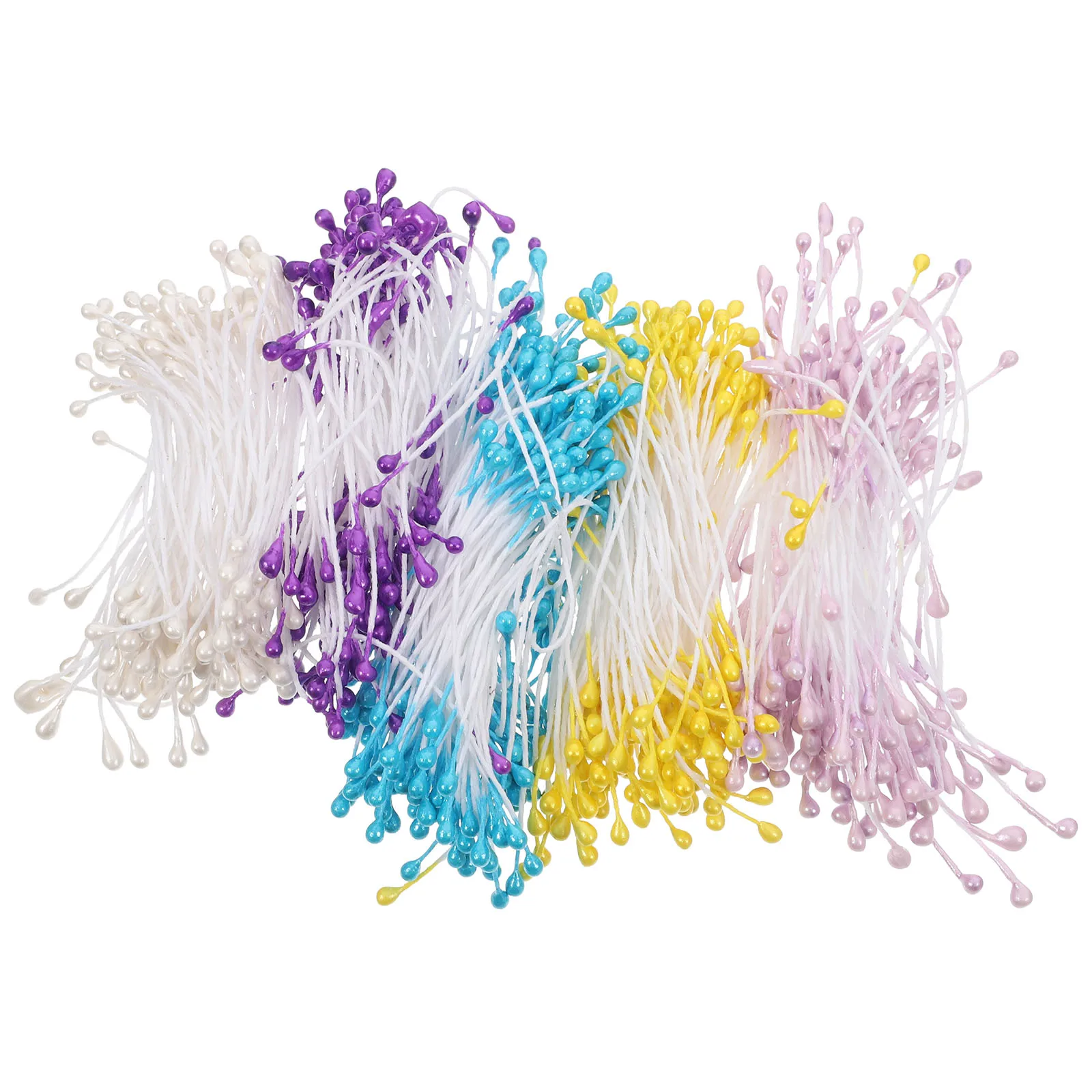 

750 Pcs Artificial Floral Stamens Simulated Pistils Vibrant Colors Sturdy Material DIY Projects Craft Supplies