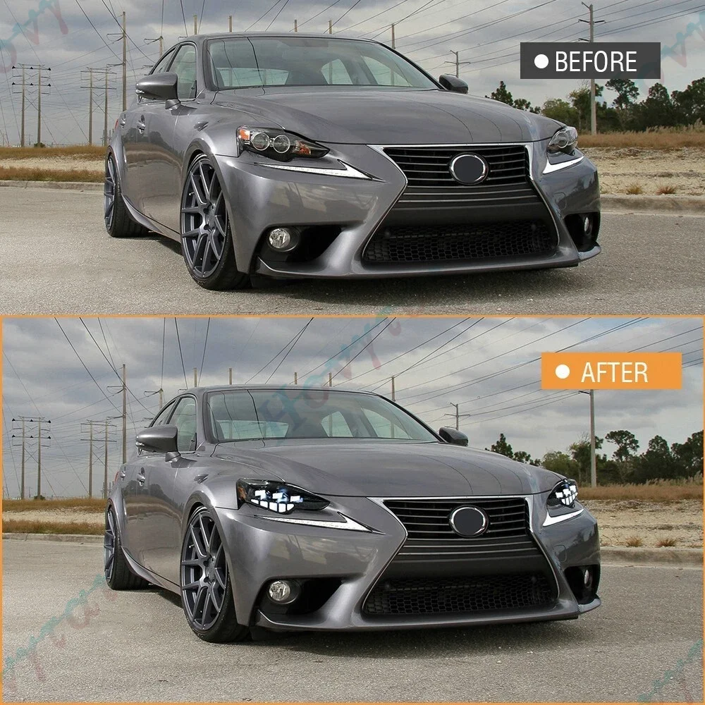 Pair LED Headlights For 2014-2016 Lexus IS250 IS350 2014 2015 IS200t IS300 2016 Headlamps LED Front Lamps Turn Signal DRL Lights