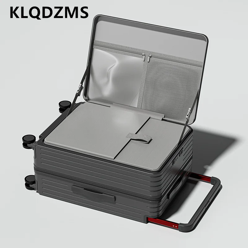 กระเป๋าเดินทาง KLQDZMS ABS+PC รุ่นใหม่ ขนาด 20 นิ้ว กระเป๋าขึ้นเครื่อง 24 นิ้ว 26 นิ้ว กระเป๋าเดินทางแบบมีล้ออเนกประสงค์ ช่องเสียบ USB สำหรับชาร์จ กระเป๋าเดินทางขึ้นเครื่องสำหรับผู้หญิง