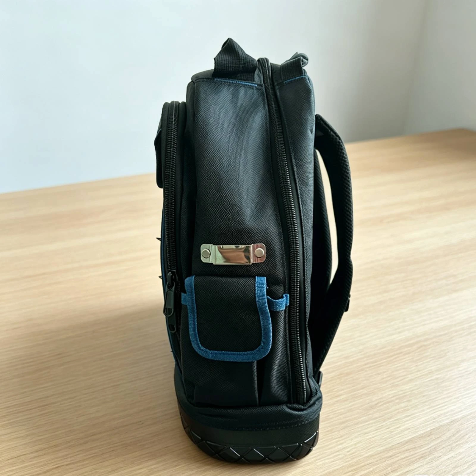 Tool Backpack with Plastic Base Padded Tool Backpack with Molded Base Wear-Resistant Ergonomic for Electricians, Jobsite