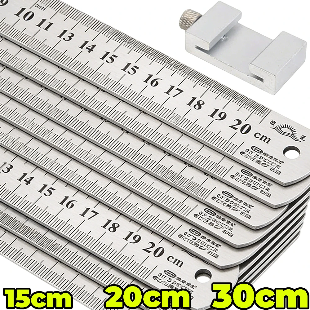 

Двусторонние прецизионные линейки из нержавеющей стали для позиционирования и разметки в столярных работах, измерительный инструмент для деревообработки 15/20/30 см