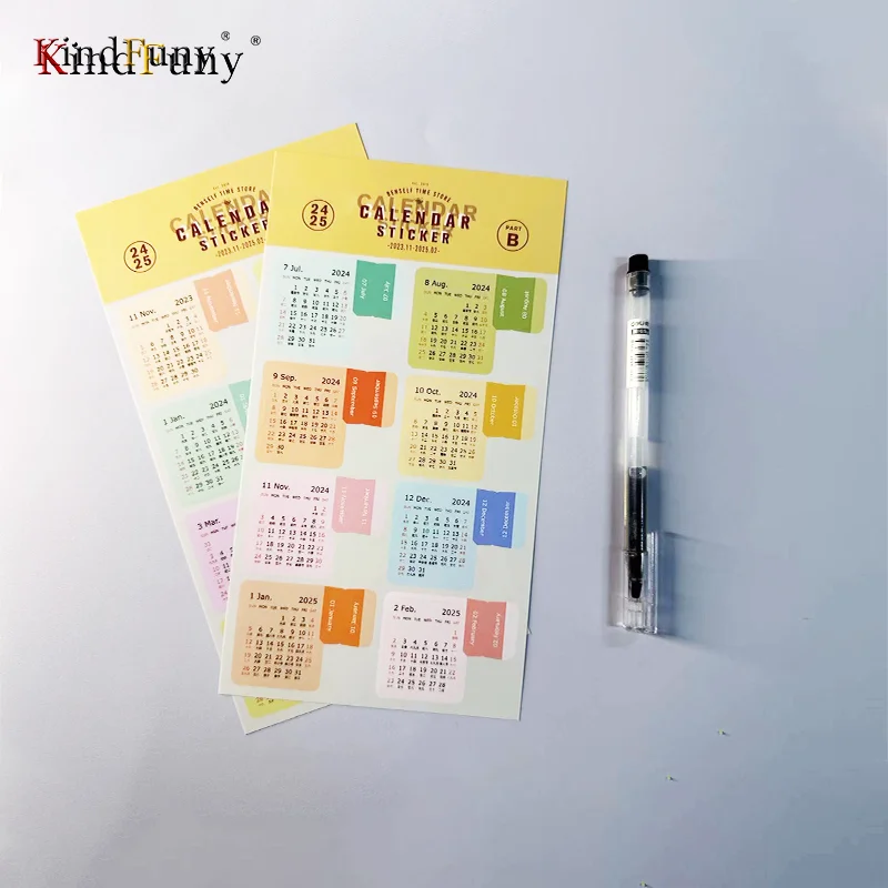 KindFuny 2024 calendar stickers Date Label Sticker 2024 Year Planner Colorful Stickers Stationery Agenda Diary Journal Stickers