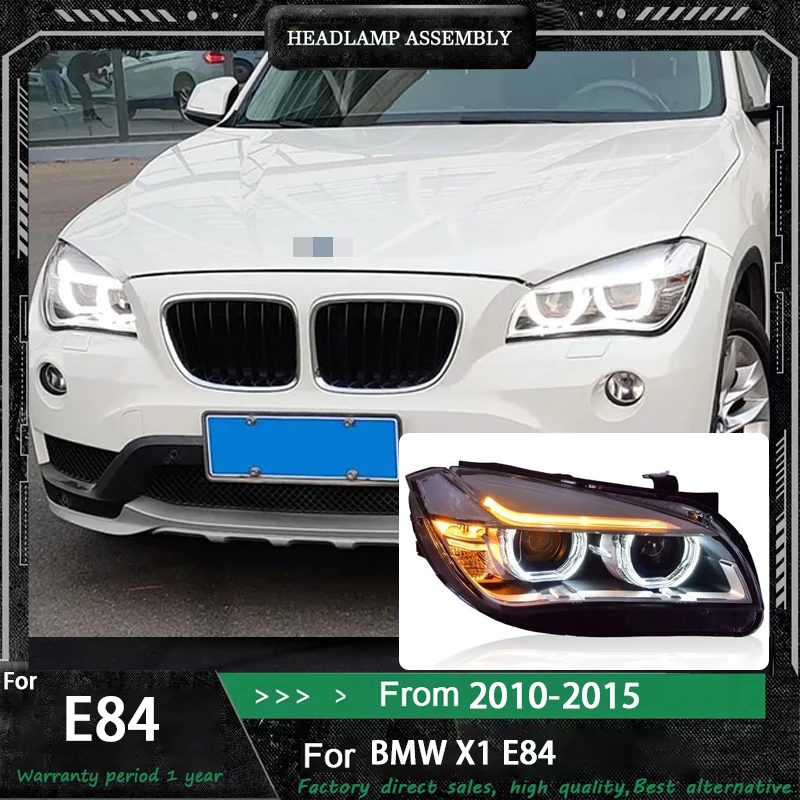 

Фара для BMW X1 светодиодная фара 2010 2011 2012 2013-2015 фары E84 DRL указатель поворота дальнего света линза проектора Angel Eye