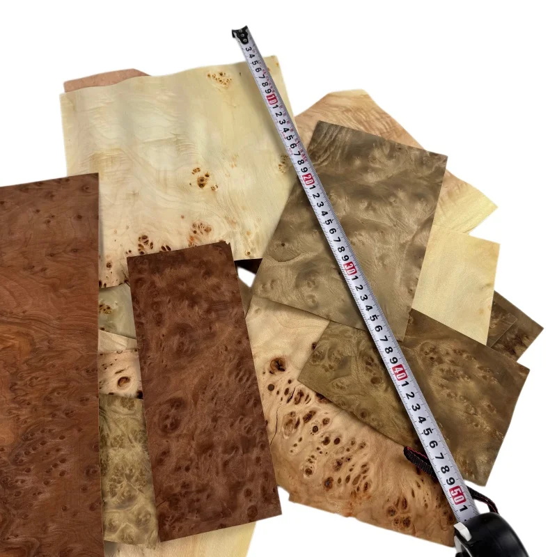 

0.5mm 3 Types of Natural Burl Veneer Scraps Pack, DIY Burl Marquetry Pack, Handcraft Wood Chip Material Assortment
