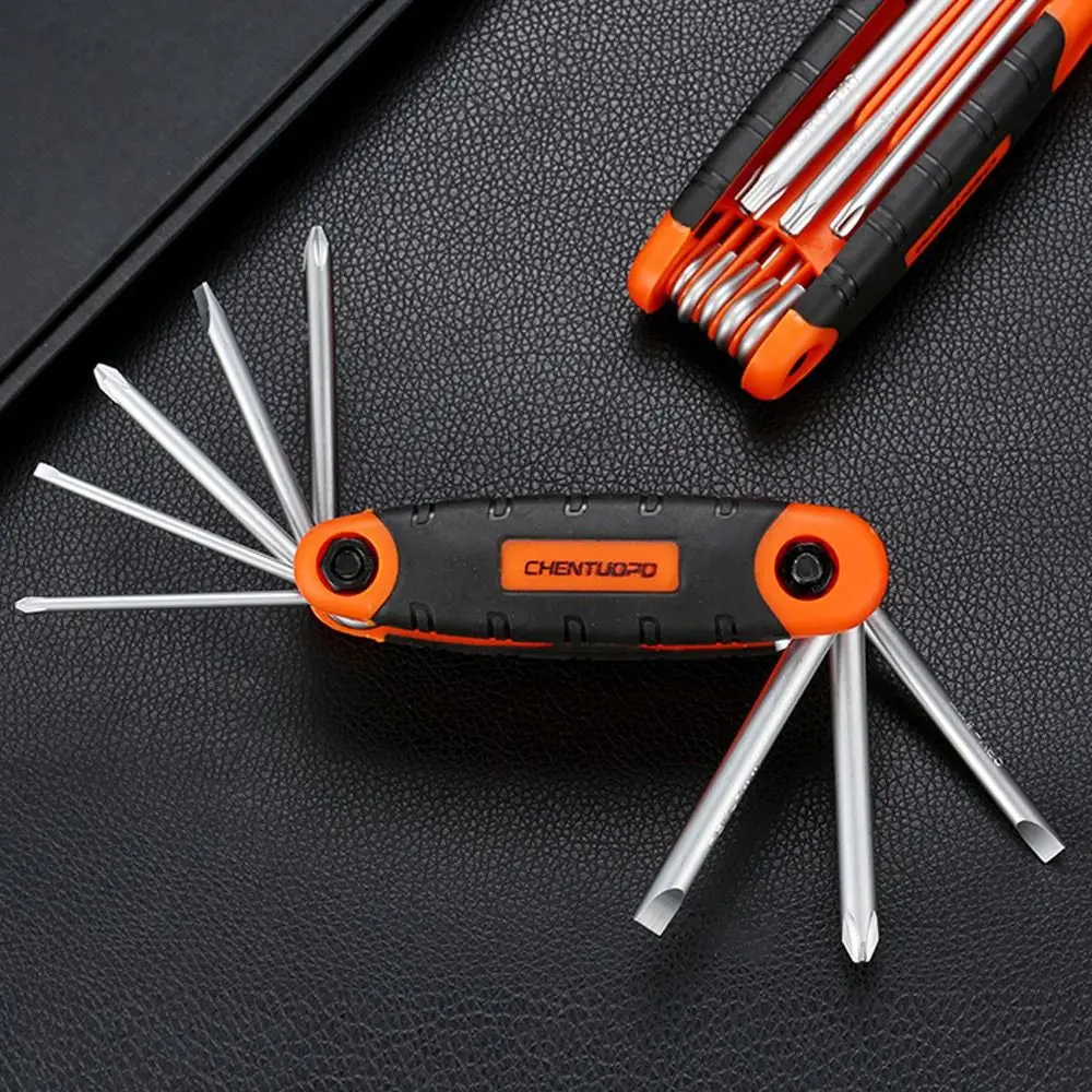 Portable 8 In 1 Folding Hexagonal Wrench Hexagon Spanner Screwdriver Set Hand Tool
