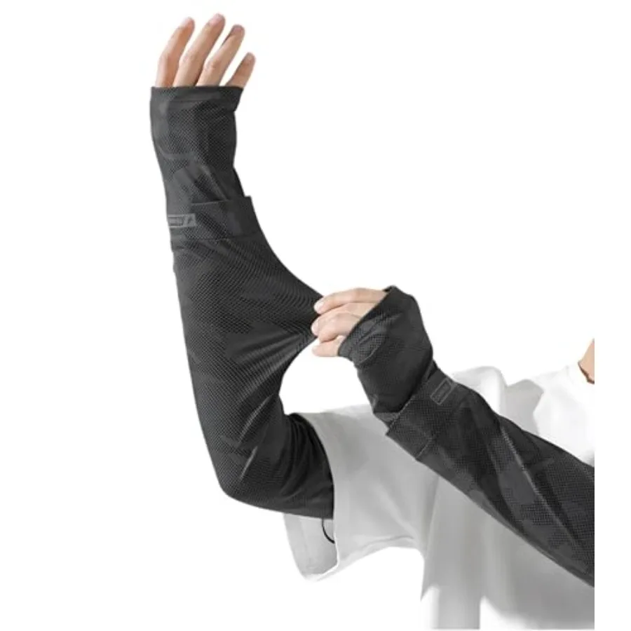 

Men Sun-Protection-Arm-Fishing Sleeves Summer Breathable Arm Sleeves with Thumb Hole for Fishing Cycling Driving
