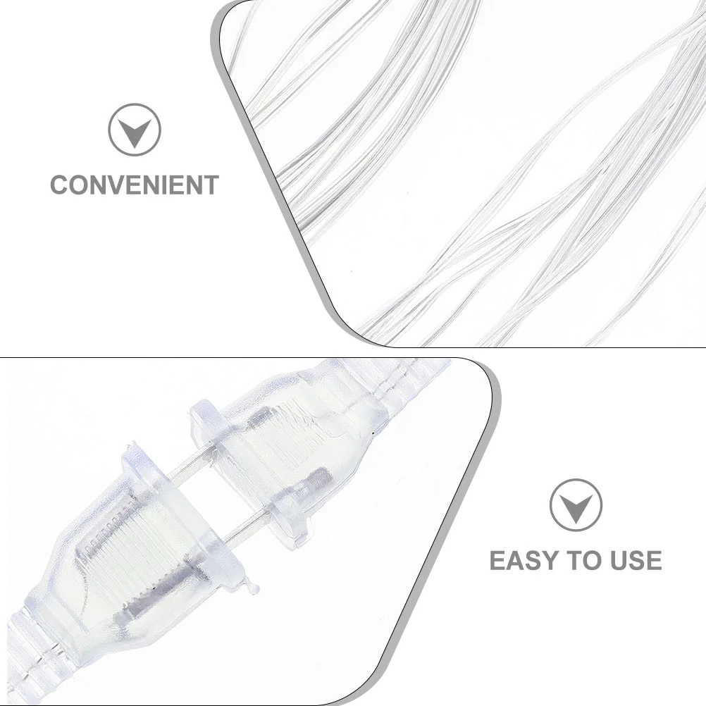 2 Pcs LED Extension Cord Curtain Lamp Cable Ice Bar Light Accessory for Plug Tool