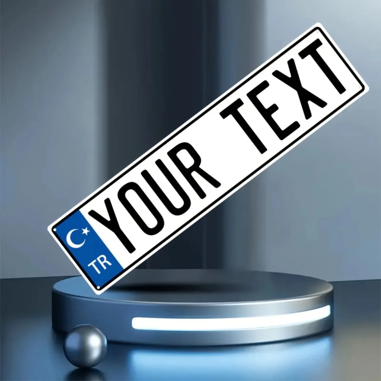 Custom Turkish License Plate - Personalized Aluminum Car/Home Decor, Weather-Resistant Vintage Decoration (Decor Only)