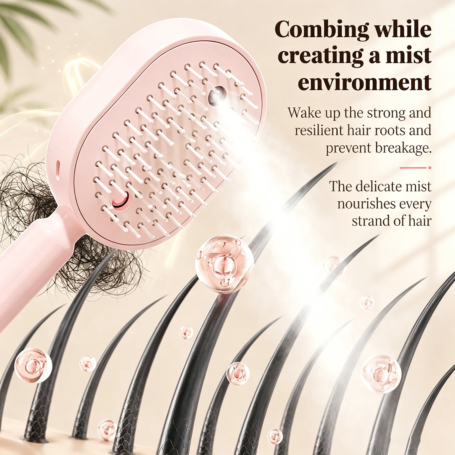 3-in-1 Electric Spray Cushion Massage Brush  Self-Cleaning Steam Essential Oil Brush  Rechargeable Spray Scalp Massage Brush