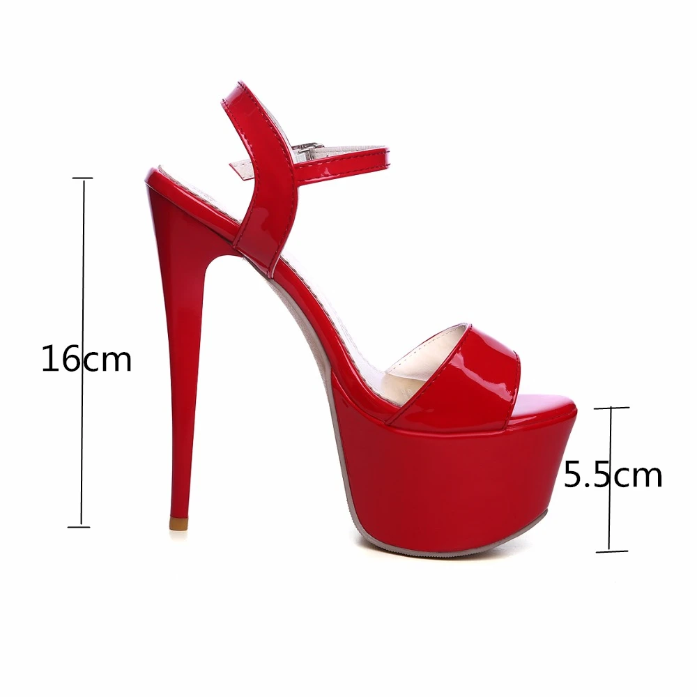 Summer Women Sandals Platform Flip Flops Sexy Red White Extreme 16cm High Heels Luxury Party Wedding Dance Shoes Lady Large Size