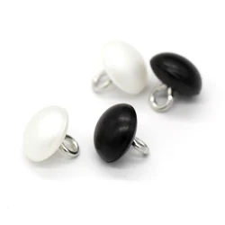 EQUBO 20Pcs 10mm Matte Mushroom Black White Pearl Buttons for Clothes Fashion Shirt Dress Cuff Collar Sewing Accessories