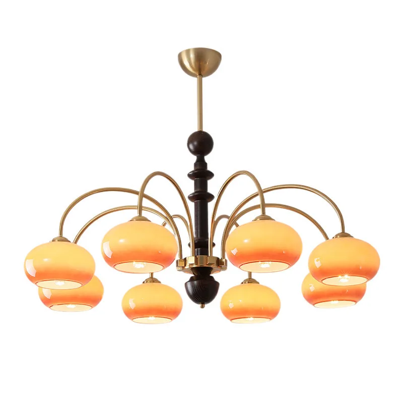 

French beige persimmon living room chandelier, new medieval pastoral bedroom chandelier