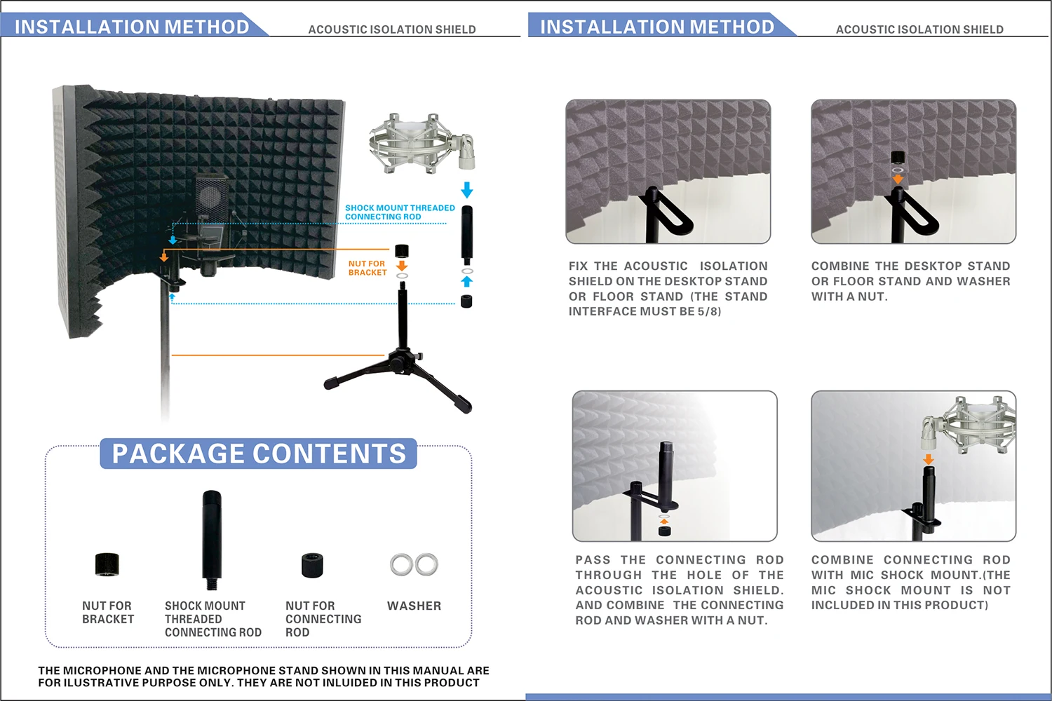 GAZ-300A Recording microphone reflexion filter Microphone portable vocal booth Studio Microphone sound Isolation shield