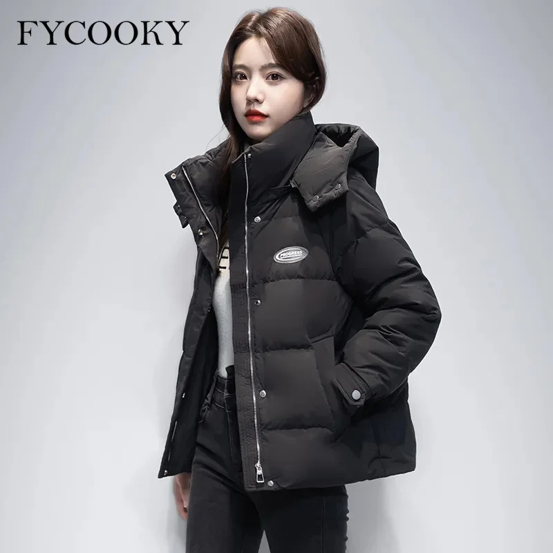 

2025 New Women's Parkas Cotton Jacket Short Korean Thick Winter Coat Solid Cotton Jackest Woman