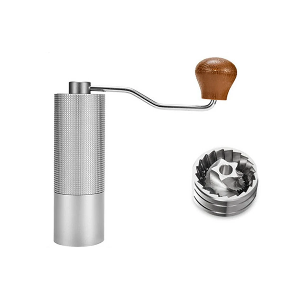 

Manual Coffee Grinder Hand Adjustable Steel Core Burr for Kitchen Portable Hand Espresso Coffee Milling Tool Grey