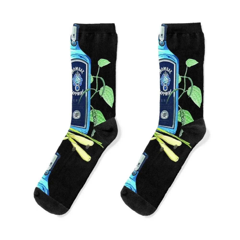 

Gin Bombay illustration Socks new in's christmas stocking fashionable men cotton high quality Socks For Man Women's