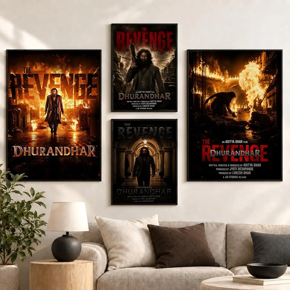 Dhurandhar Cinema Dramatic Mood Bold Film Collection Poster Aesthetic Art Print for Bedroom & Living Room Decor, Unframed