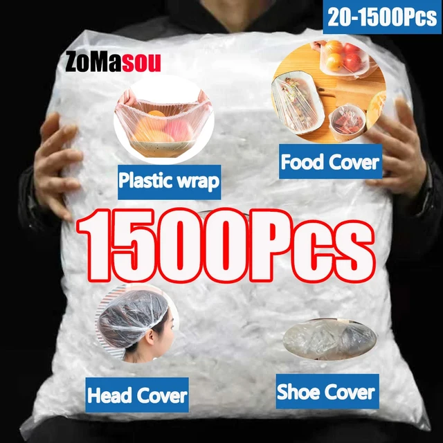 20/1500 SZTUK Jednorazowa plastikowa torba na żywność Plastikowa folia na żywność Pokrywki na żywność Rozciągliwa miska Talerz Owoc Warzywa Torba do przechowywania