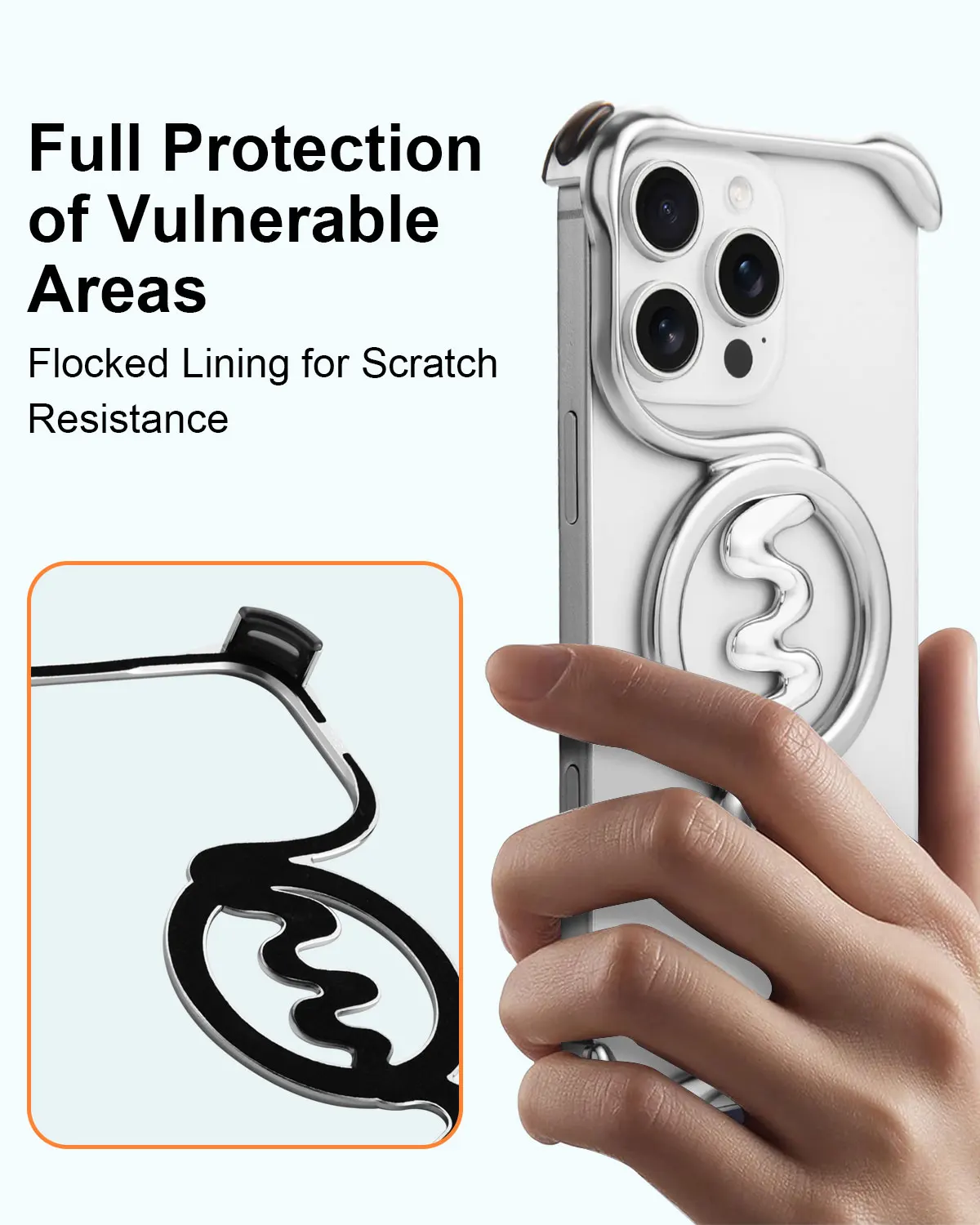 Eary Minimalist Phone Case for iPhone 16 Pro Max with Magsafe Metal Frameless Bumper Grade Shockproof Camera Protector Cover