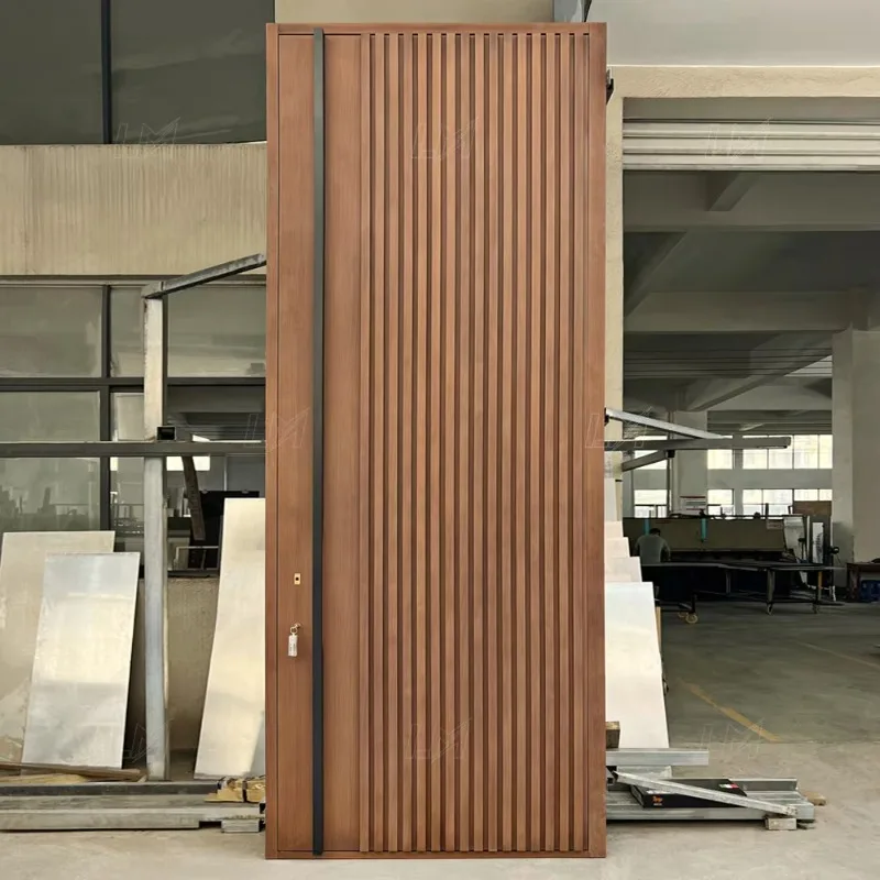 2026 Luxurious Modern Extra-Size Solid Wooden Pivot Door with Heavy Duty Revolving Hinge Front Entry Design for Villas and House