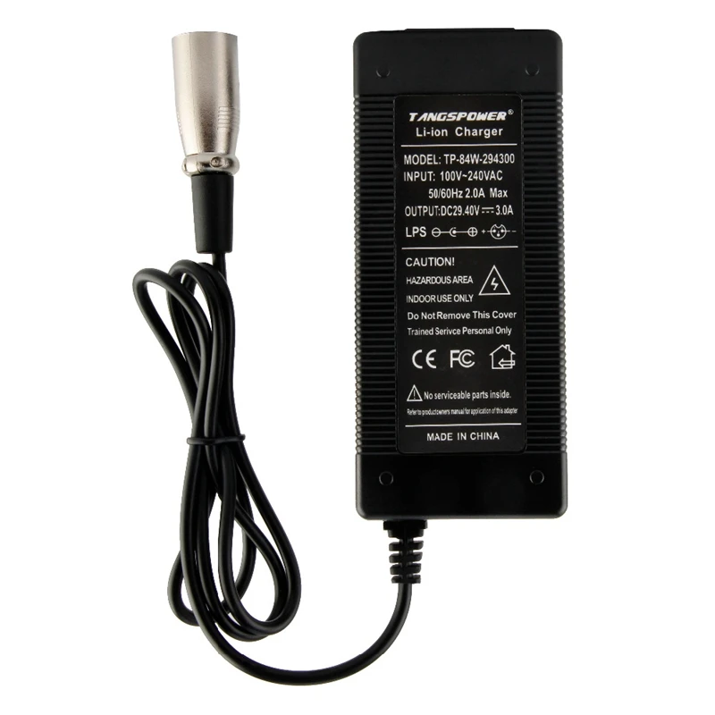 TANGSPOWER 29.4V 3A Lithium Battery Charger For 7Series Li-ion Battery Pack 24V Charger For 29.4V3A Power Tool Silent Charging