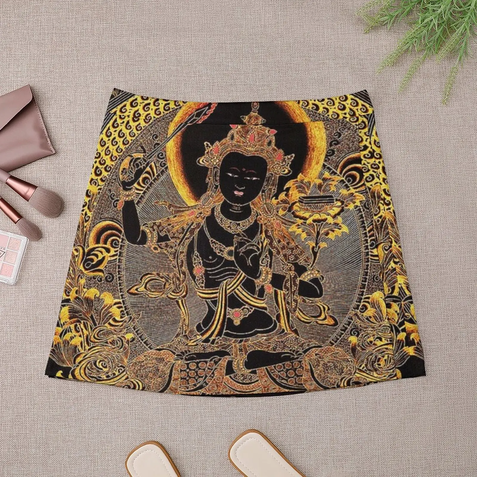 Rok Mini Thangka art-19 Buddha, gaun rok Mini musim panas baru dalam pakaian eksternal Kawaii