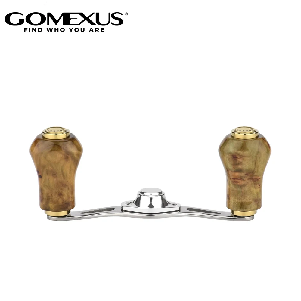 Manivela de Carretilha Gomexus 80mm BFS com Botão de Madeira Cipreste Vintage para Pesca de Truta em Riachos - Compatível com Shimano Calcutta Conquest Aldebaran