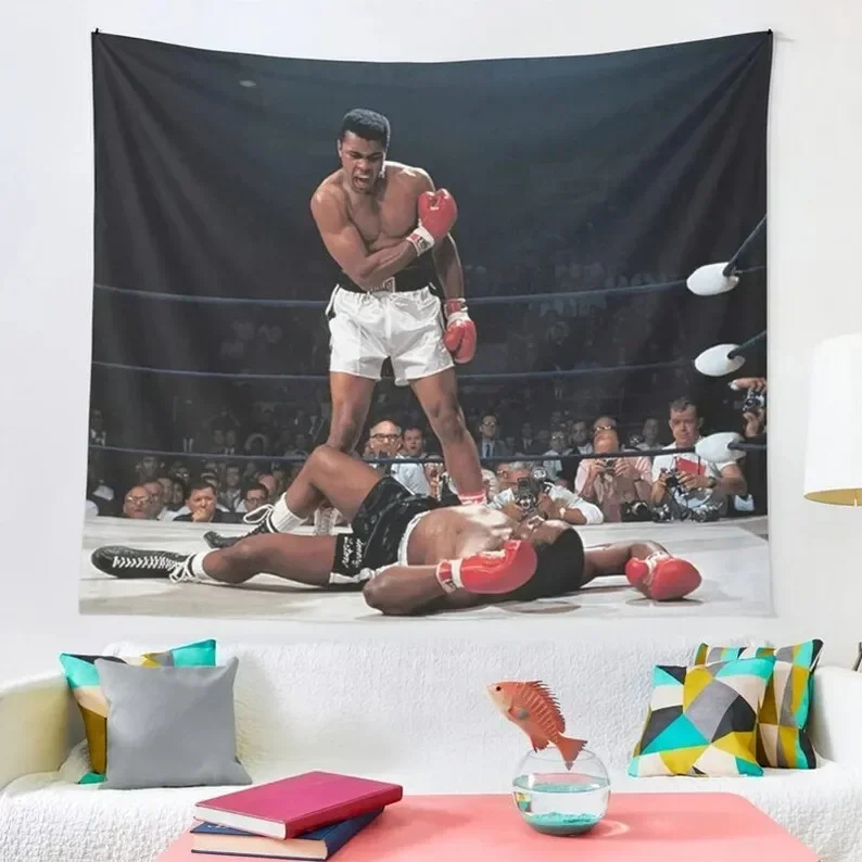 Funny Muhammed Ali Knock Out Tapestry, Meme Tapestry Wall Hanging For Living room/Bedroom/College Hostel Dorm Art Tapestry