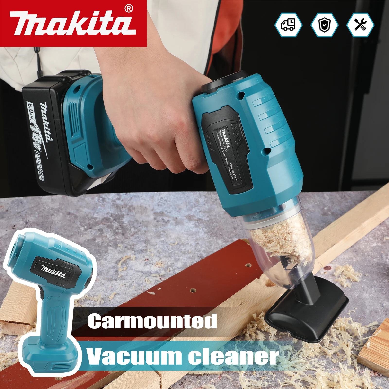 Makita Forte Aspirazione Mini Aspirapolvere Elettrico Senza Fili Tenuto In Mano Pulitore Domestico Ventilatore Con 7 Nozzeli per Makita 18V Batteria