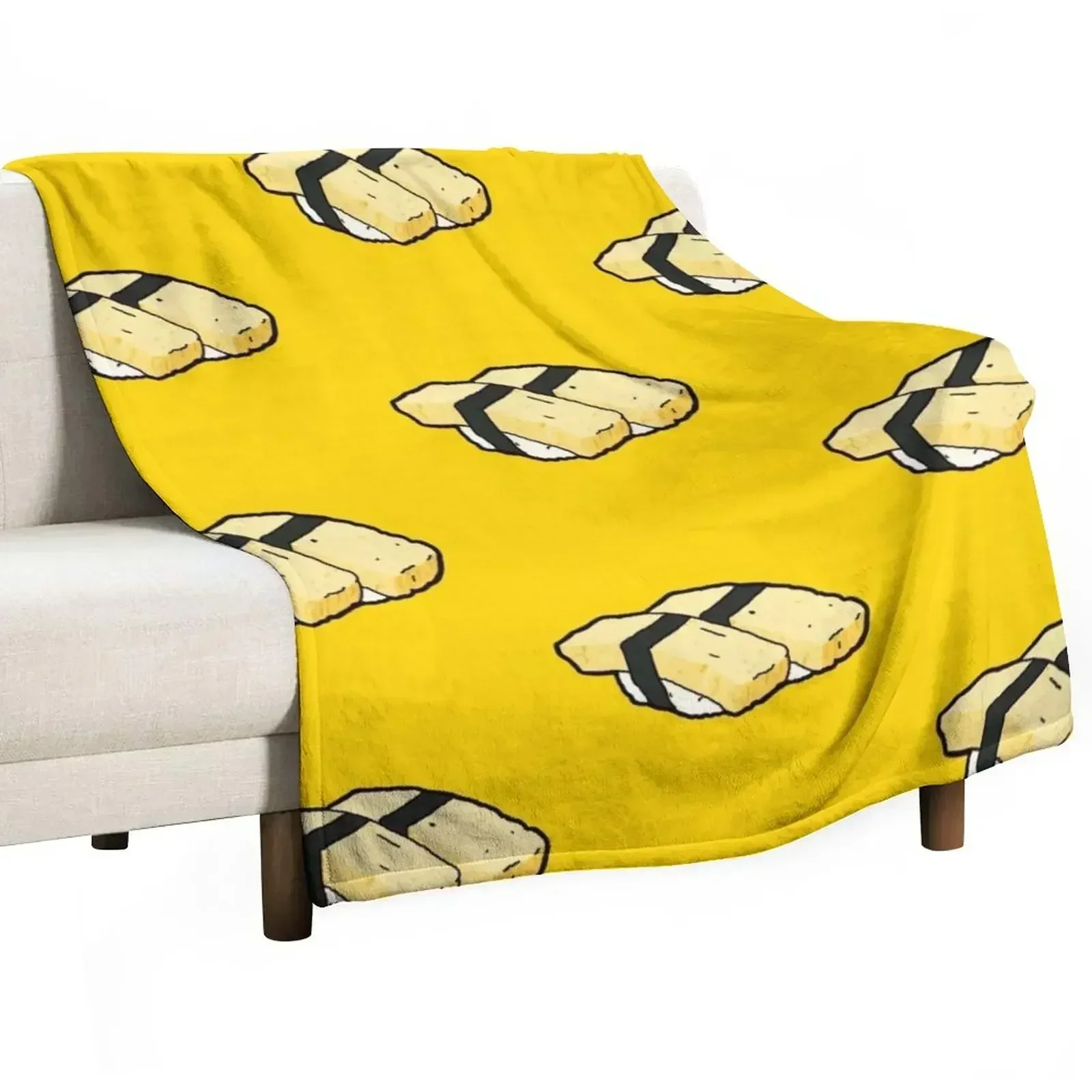 Manta con diseño de sushi Tamago, comida japonesa con huevos y tortilla, manta suave y cálida multiusos para el hogar y los viajes