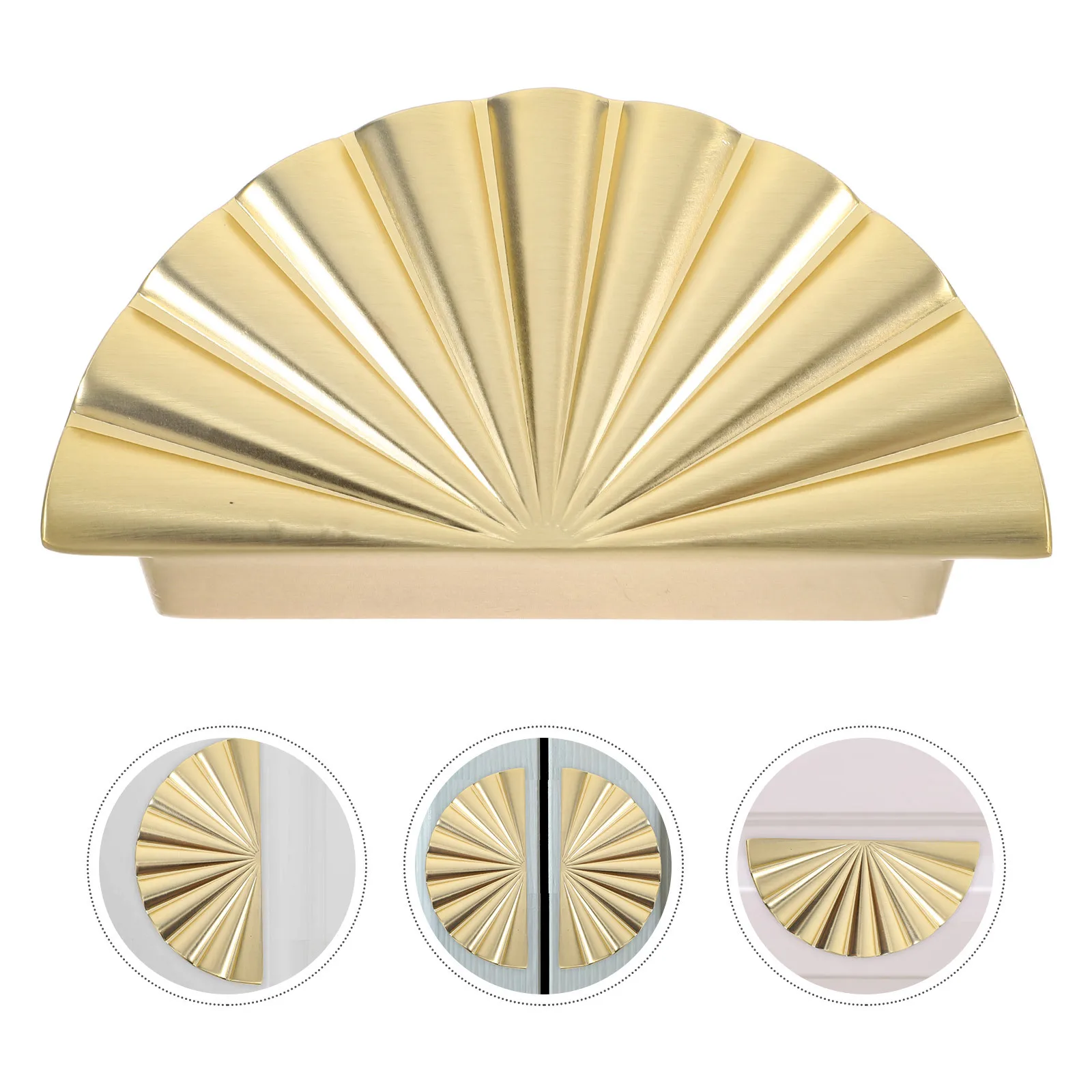 

2pcs Vintage Cabinet Pull Handles Golden Zinc Alloy Half Moon Dresser Drawer Pulls Smooth Surface Hardware For Furniture