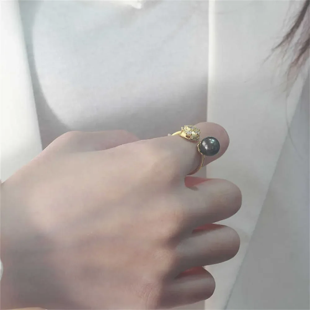 Solid S925 Sterling Silver Pearl Ring Settings Findings & Accessories - for Jewelry Making Bulk Wholesale Craft Supplies 8-10mm