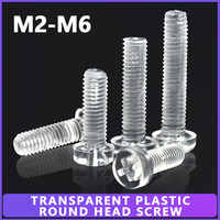M2 M2.5 M3 M4 M5 M6 PC Transparent Round Head Phillips Screw Clear Plastic Acrylic Insulated Fixing Nylon Cross Screws 30~60PCS