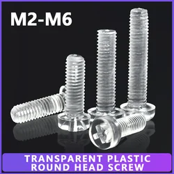 M2 M2.5 M3 M4 M5 M6 PC Transparent Round Head Phillips Screw Clear Plastic Acrylic Insulated Fixing Nylon Cross Screws 30~60PCS