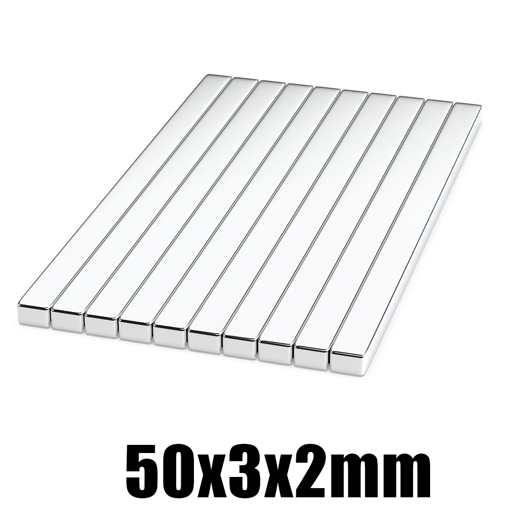 2/5/10/20/50 Pcs 50x3x2 N35 Neodymium Magnet 50mm X 3mm X 2mm NdFeB Block Super Powerful Strong Permanent Magnetic imanes