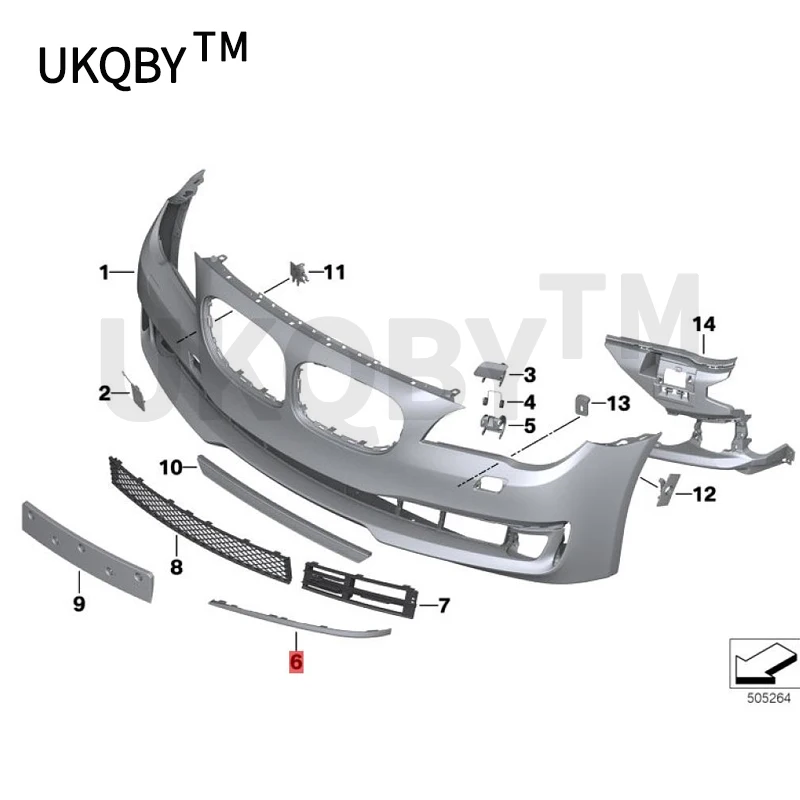 Car Guard strip 2013b mwF01 LC I730d 730dX 740d 730i 740dX 740i Front bumper plating strip Front bumper bright strip 51117295272