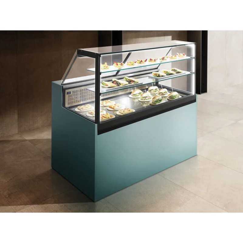 （customized）Factory Price  Direct Selling Retail Grocery Store Superumarket Kiosk Food Cake Chiller Bread Warmer Display Bar Cou