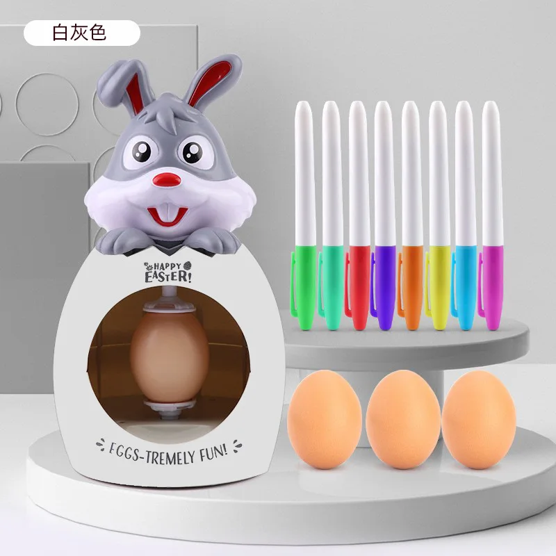 Easter Egg Decorator Electric Diy Painting Kit Graffiti Spinner Toy Bunny Design Decorative Ball Arts Crafts For Kids Party Gift view 5
