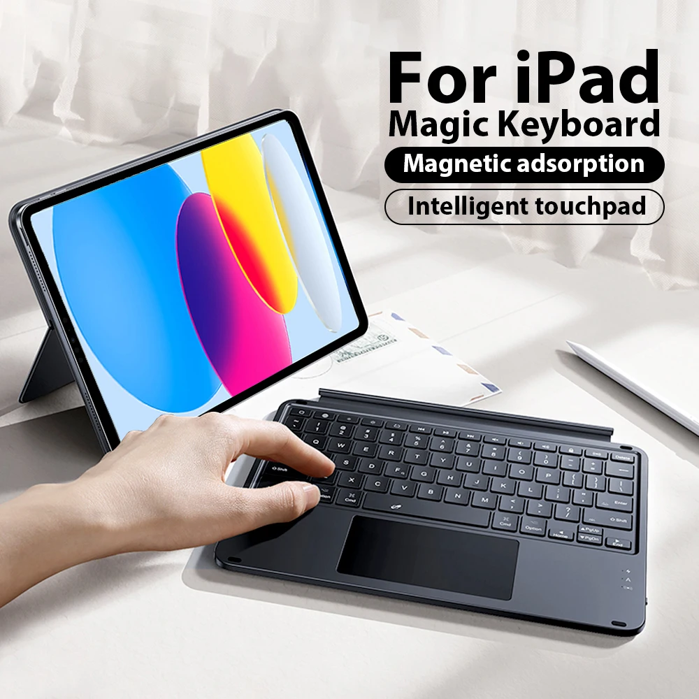 

Чехол Magic Keyboard для iPad A16 2025 10th 9th 10 9 Generation Pro 13 M4 12.9 Air 11 M3 M2 5 4 Mini 6 7 с магнитной разделительной крышкой