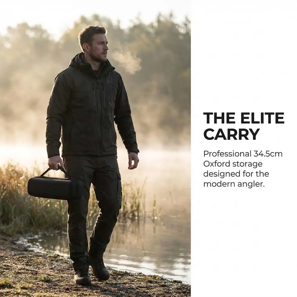 Hard Shell Fishing Tackle Bag Anti Shock Double Zipper Fishing Rod Bag Adjustable Black Carry Bag for Rod Tackle Bag