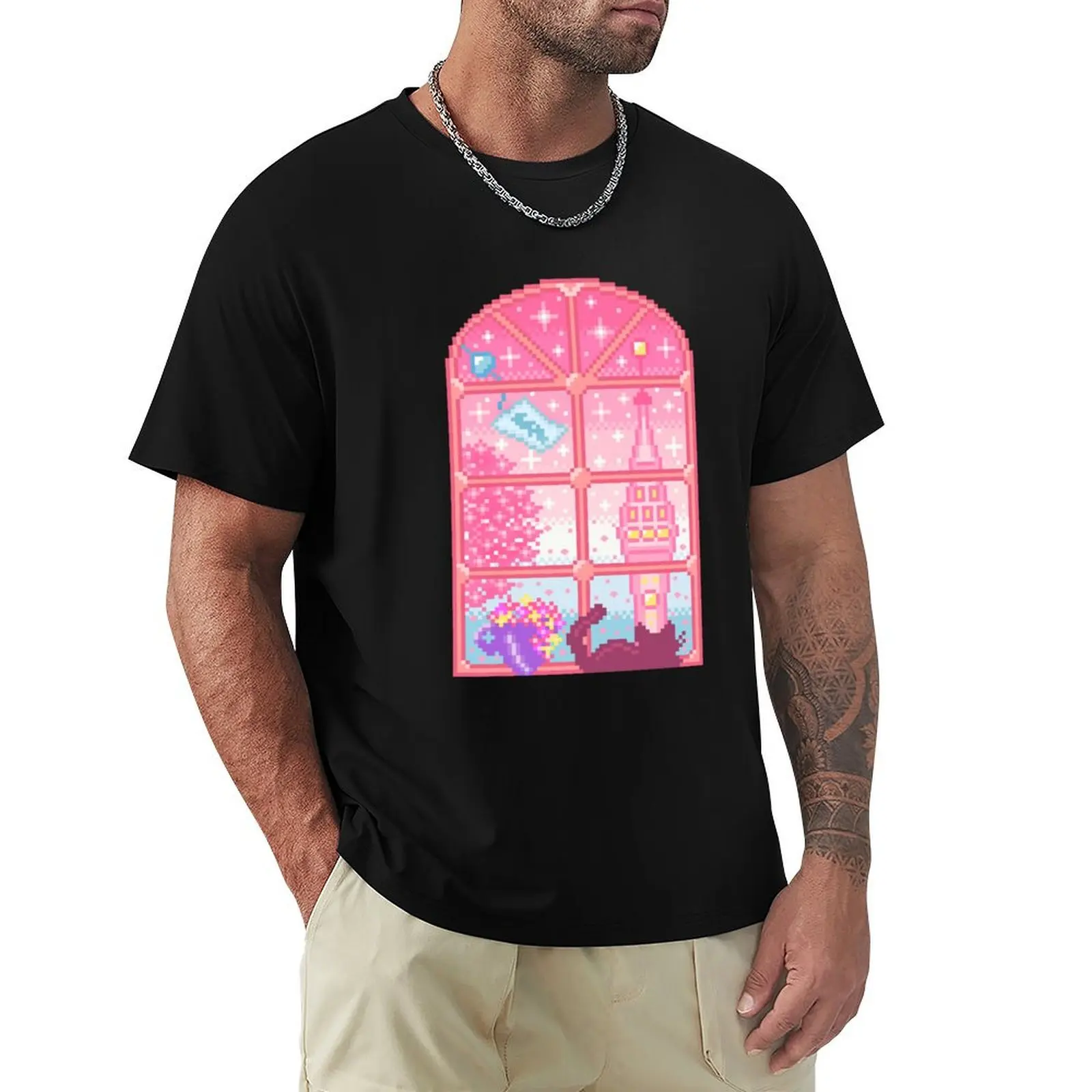 Window to the World Pixel Art T-Shirt t shirts with prints T-Shirt